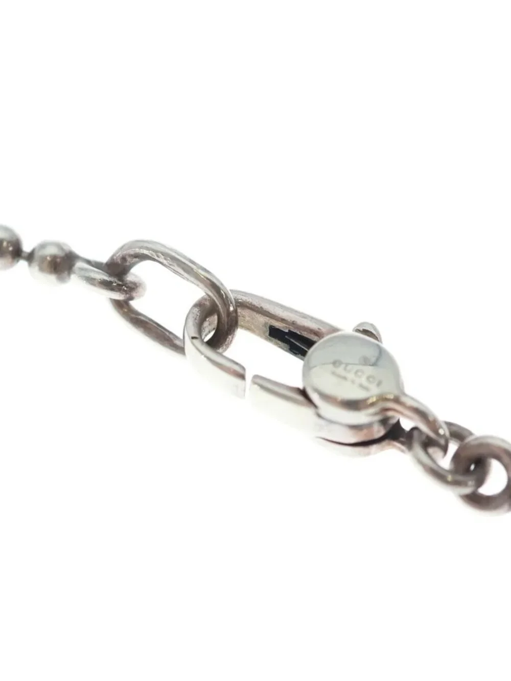 Gucci Heart Plate Necklace Ballchain Silver